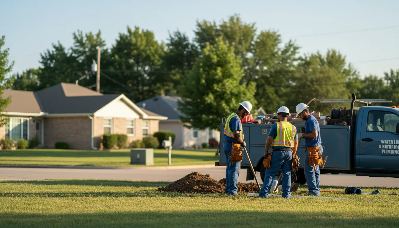 Residential water line and bathroom plumbing service in Leggett, TX